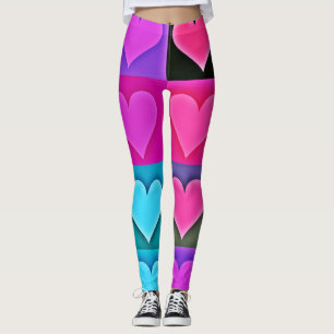 Vivid Kärlek Palette: Hjärtblåsor Leggings