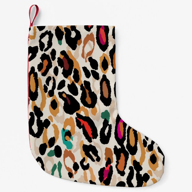 Vivid Leopard Animal Prints Liten Julstrumpa (Framsidan)