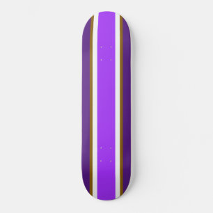 Vivid Lila med två ton White Brown Tävla Rand Mini Skateboard Bräda 18,5 Cm