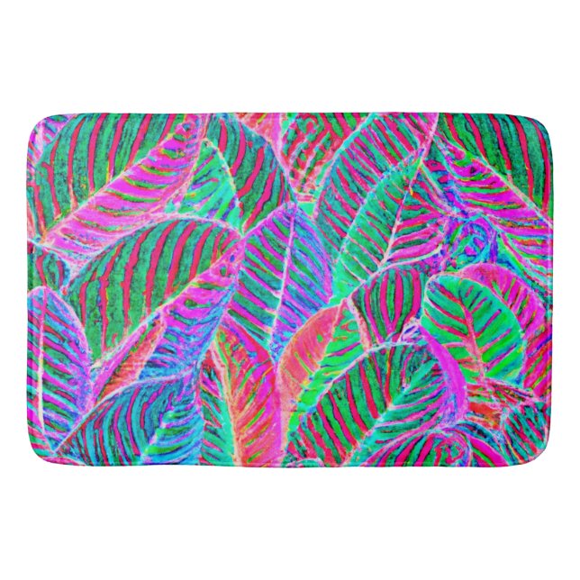 Vivid Löv Mönster Design Badrumsmatta (Framsidan)