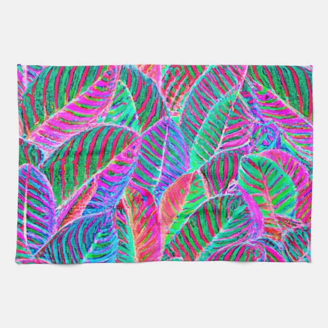 Vivid Löv Mönster Design Kökshandduk (Horisontell)