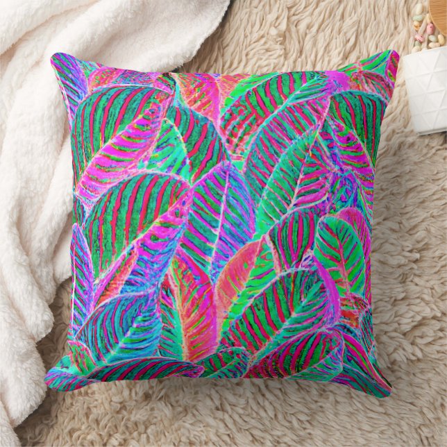 Vivid Löv Mönster Design Kudde (Filt)