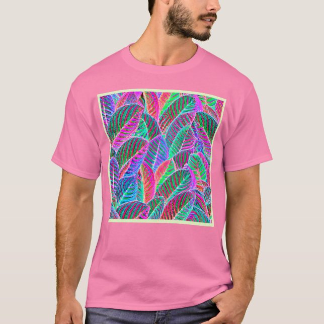 Vivid Löv Mönster Design T Shirt (Framsida)