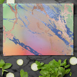 Vivid Marble | Färg, fetstil, pastellfärg Kökshandduk<br><div class="desc">En briljant vattenfärgad plattör marmor i en rik och pulserande gult, korallfärgad orange, turkosblått och en ljus grönt enmajsininspirerad ombre-palett. Den feminina handmålade övertoningen lägger till perfekten pop of färg. Från samlingen "Modern Watercolor Marbles" har den här designen abstrakt-vätskeströmmar som skapar en coola mönster som accentueras av ventiler från glitter...</div>