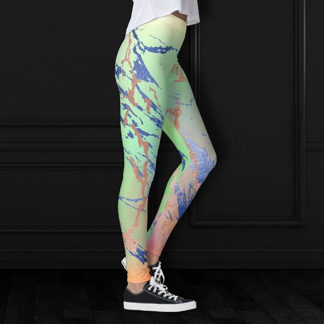 Vivid Marble | Färg, fetstil, pastellfärg Leggings (Skapare uppladdad)