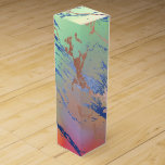 Vivid Marble | Färg, fetstil, pastellfärg Presentask För Vinflaska<br><div class="desc">En briljant vattenfärgad plattör marmor i en rik och pulserande gult, korallfärgad orange, turkosblått och en ljus grönt enmajsininspirerad ombre-palett. Den feminina handmålade övertoningen lägger till perfekten pop of färg. Från samlingen "Modern Watercolor Marbles" har den här designen abstrakt-vätskeströmmar som skapar en coola mönster som accentueras av ventiler från glitter...</div>