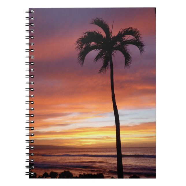 Vivid Maui Sunset Photo Spiral Notebook Anteckningsbok (Framsidan)