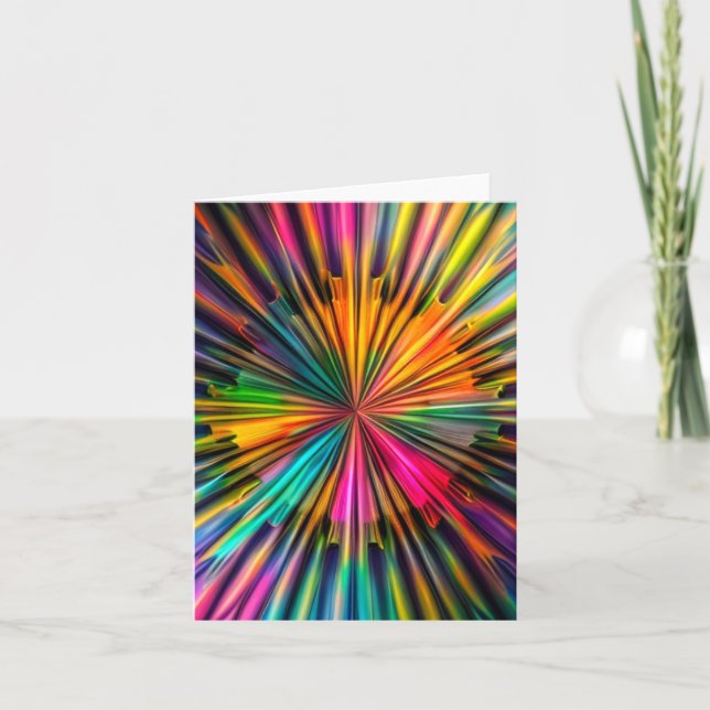 Vivid Multifärgad Starburst Kort (Framsida)
