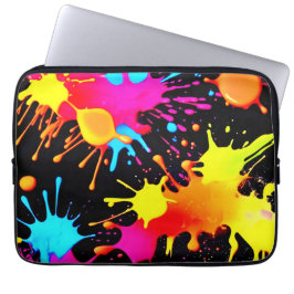 Vivid Neon Abstrakt Art i Rörelse Laptop Fodral