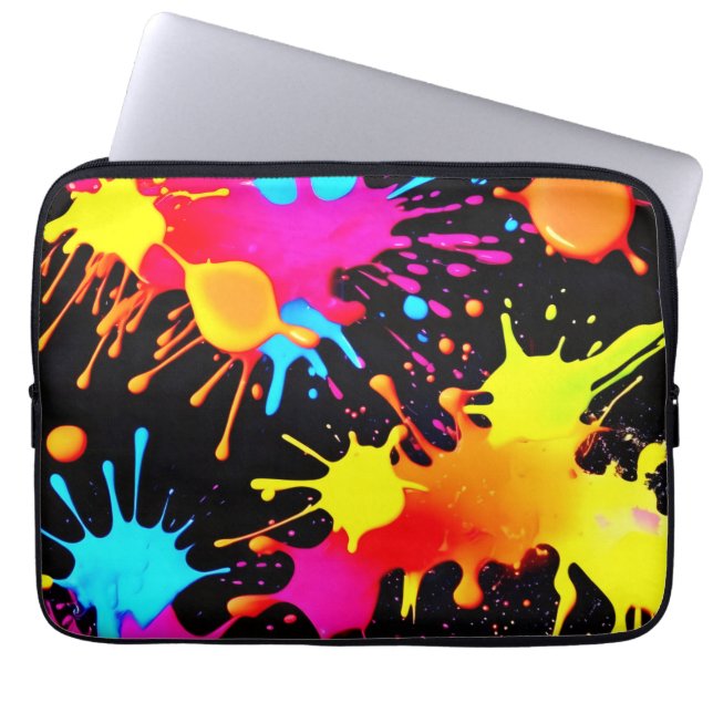 Vivid Neon Abstrakt Art i Rörelse Laptop Fodral (Framsidan)