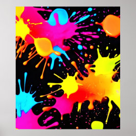 Vivid Neon Abstrakt Art i Rörelse Poster