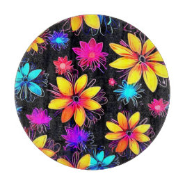 Vivid Neon Blommönster