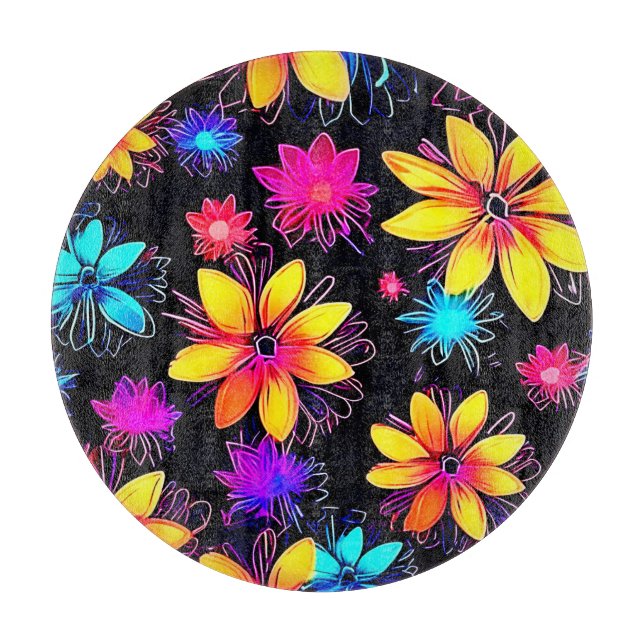 Vivid Neon Blommönster (Framsidan)