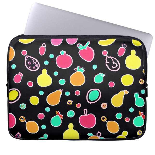 Vivid Neon Fruitful Mönster Laptop Fodral (Framsidan)