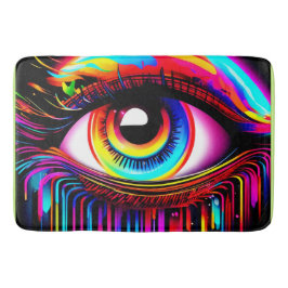 Vivid Neon Öga med Smälter Färg Badrumsmatta