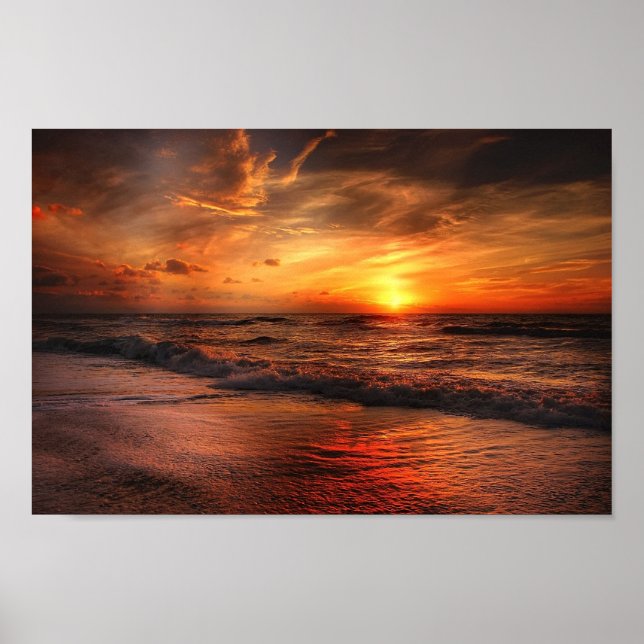 Vivid Orange Beach Sunset poster (Framsidan)