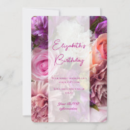Vivid Orchid Birthday Invitation Card Tack Kort