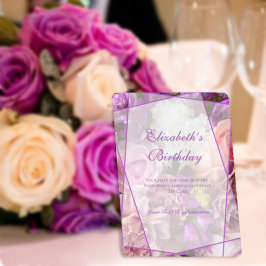 Vivid Orchid Garden Birthday Invitation Card Tack Kort