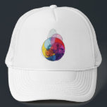 Vivid Overlap V03 Keps<br><div class="desc">T-shirt presents a simple yet striking abstract beauty. This design features an abstract composition of translucent, organic shapes in varying sizes, harmoniously layered over one another. The vibrant blend of reds, blues, sky blues, purples, orange, yellow and pink creates a lively and dimensional pattern.</div>