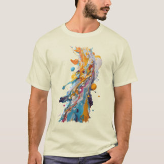 Vivid Paint Splash Abstract T Shirt