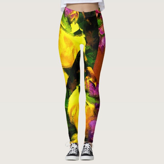 Vivid Påsk Blommigt Leggings (Framsida)