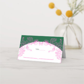 Vivid Pink Y2K Anime Gothic Cat Blank Place Card Placeringskort