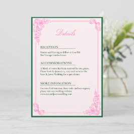 Vivid Pink Y2K Anime Gothic Cat Wedding Details Inbjudningar