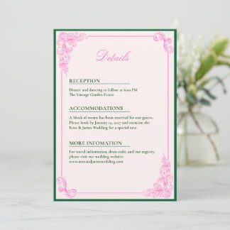 Vivid Pink Y2K Anime Gothic Cat Wedding Details Inbjudningar