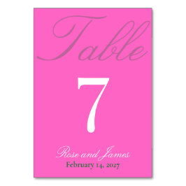 Vivid Pink Y2K Gothic Wedding Bordsnummer