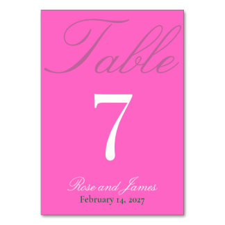 Vivid Pink Y2K Gothic Wedding Bordsnummer