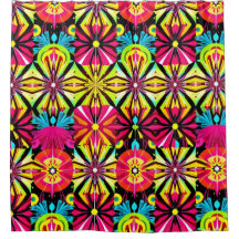 Vivid pop Art Shower Curtain - fet Färg