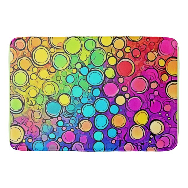 Vivid Rainbow Bubble Abstraction Badrumsmatta (Framsidan)