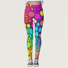 Vivid Rainbow Bubble Abstraction Leggings