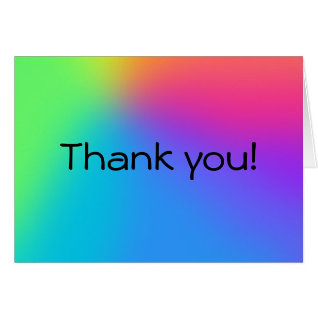 Vivid Rainbow Ombre Födelsedagsfest - tackkort OBS Kort (Framsidan Horizontal)
