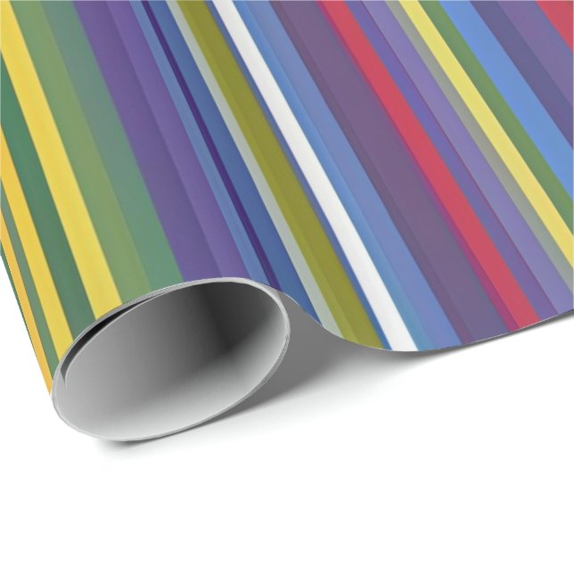 Vivid Rainbow Rand Gift Wrap - Fet and Vibrant Presentpapper (Rullad Hörn)