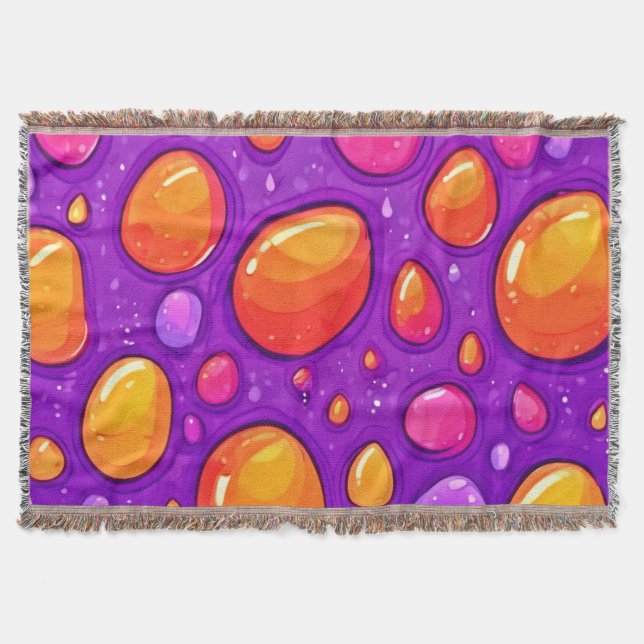 Vivid RainDrop Tecknad Art Filt (Framsidan)