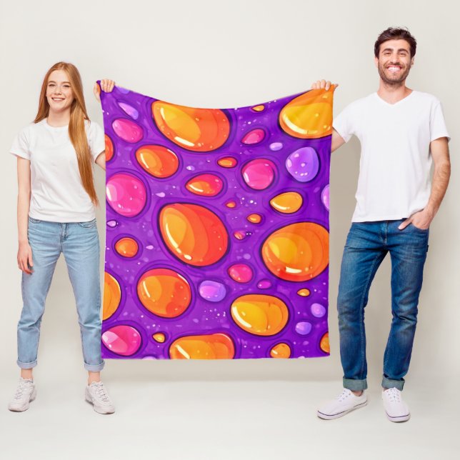 Vivid RainDrop Tecknad Art Fleecefilt (På plats)