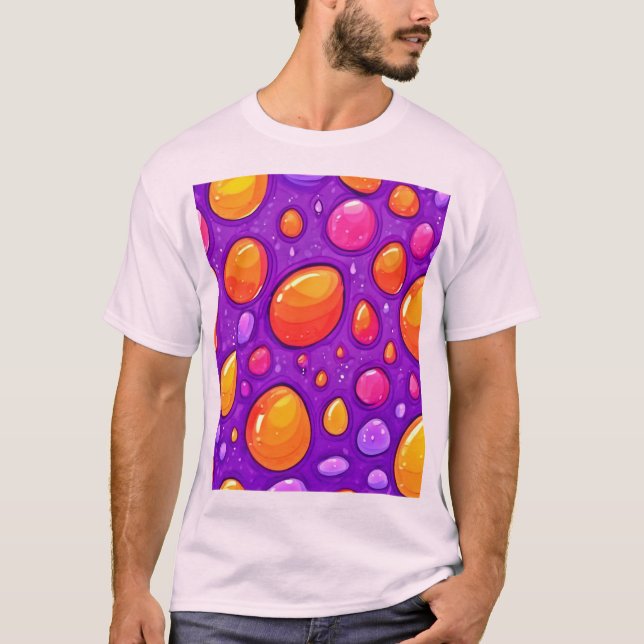 Vivid RainDrop Tecknad Art T Shirt (Framsida)