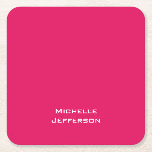 Vivid Raspberry Pinkish Red Modern Snyggt Trendig Underlägg Papper Kvadrat