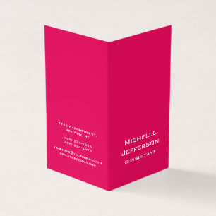 Vivid Raspberry Pinkish Red Modern Snyggt Trendig Visitkort