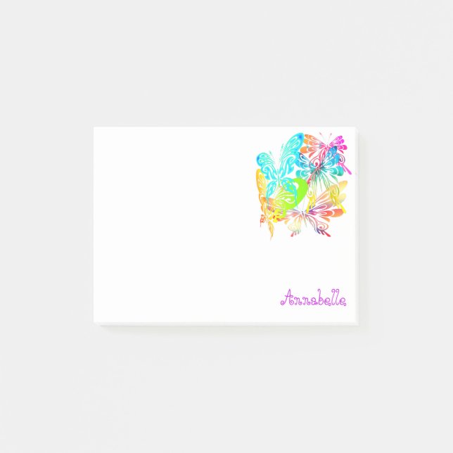 Vivid Realm of Rainbow Morpho Butterflies Post-it Block (Framsida)