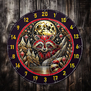 Vivid Red and White Raccoon Glows in Nature Darttavla