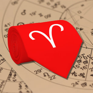 Vivid red - Aries Zodiac tie Slips