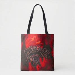 Vivid Red Poppy Stamen Tygkasse