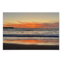Vivid Red Sunset - Venedig Beach, CA Fototryck