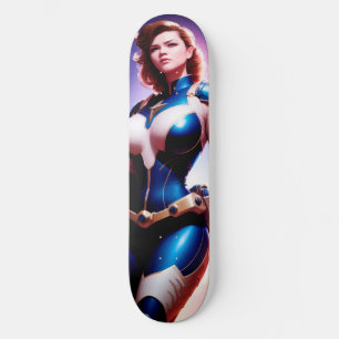 Vivid Retro 50:s Female Sci Fi Space-Skogsvaktare Mini Skateboard Bräda 18,5 Cm