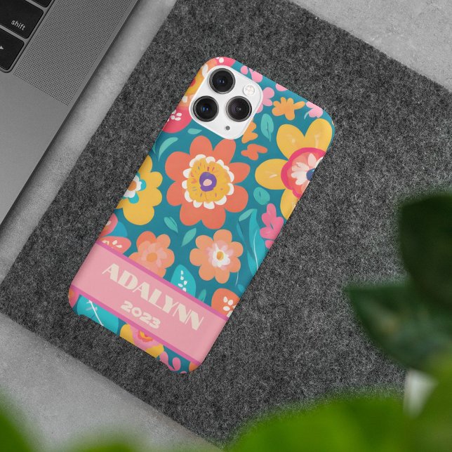 Vivid Retro Blommars Valentiness Gifts for Tonårin (Vivid Retro Blossoms Valentines Gifts for Teens)