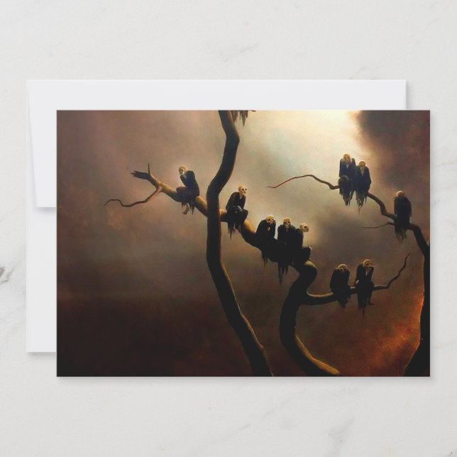 Vivid Retro - Spöken i Träd Inbjudningar (Framsida)