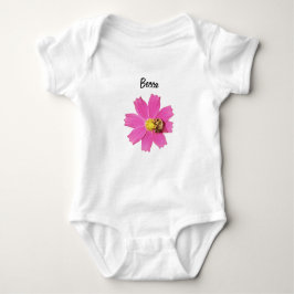 Vivid Rosa Cosmos Flower med en Bee-Personlig T Shirt