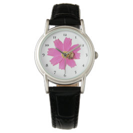Vivid Rosa Cosmos Flower Watch Armbandsur